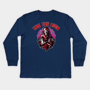 Tax The Rich Red Kids Long Sleeve T-Shirt